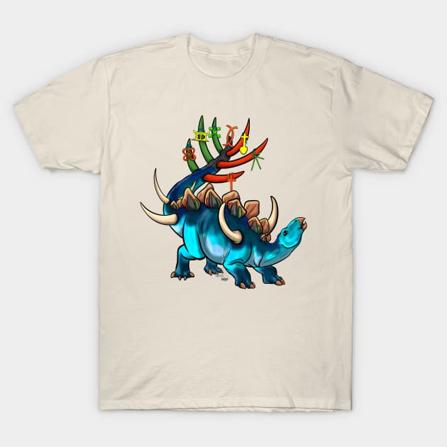 TWD HoliDinos: Kwanzaa Kentrosaurus T-Shirt by tygerwolfe